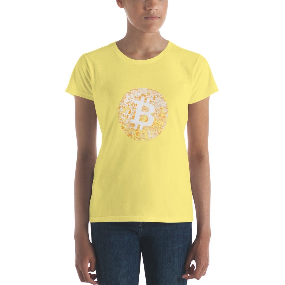 CryptoApparel.cool Spring Yellow / S Women's Bitcoin short sleeve t-shirt