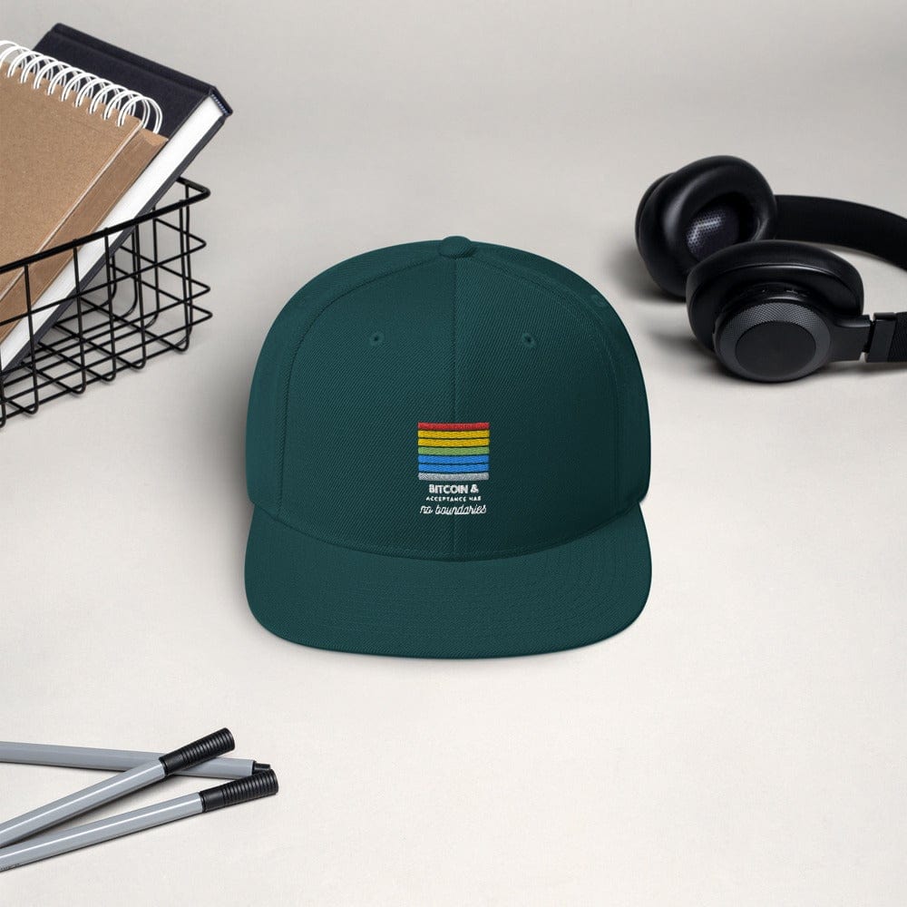CryptoApparel.cool Spruce Bitcoin Gay Pride Snapback Hat