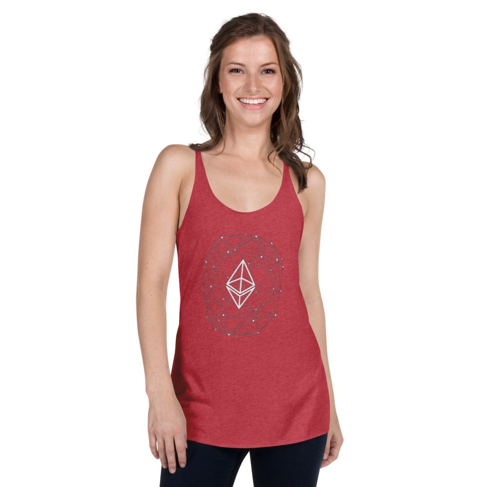 CryptoApparel.cool Vintage Red / XS Women's Ethereum Racerback Tank