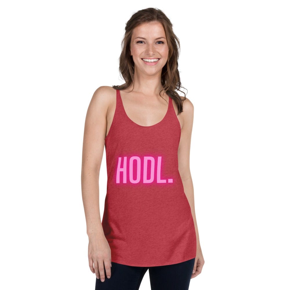 CryptoApparel.cool Vintage Red / XS Women's Racerback Hodl Tank