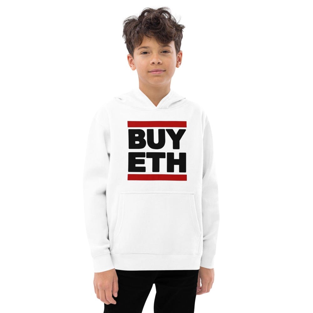 CryptoApparel.cool White / S Kids fleece ETH hoodie