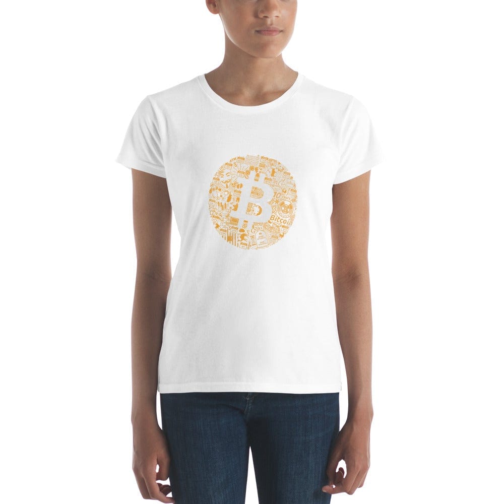 CryptoApparel.cool White / S Women's Bitcoin short sleeve t-shirt