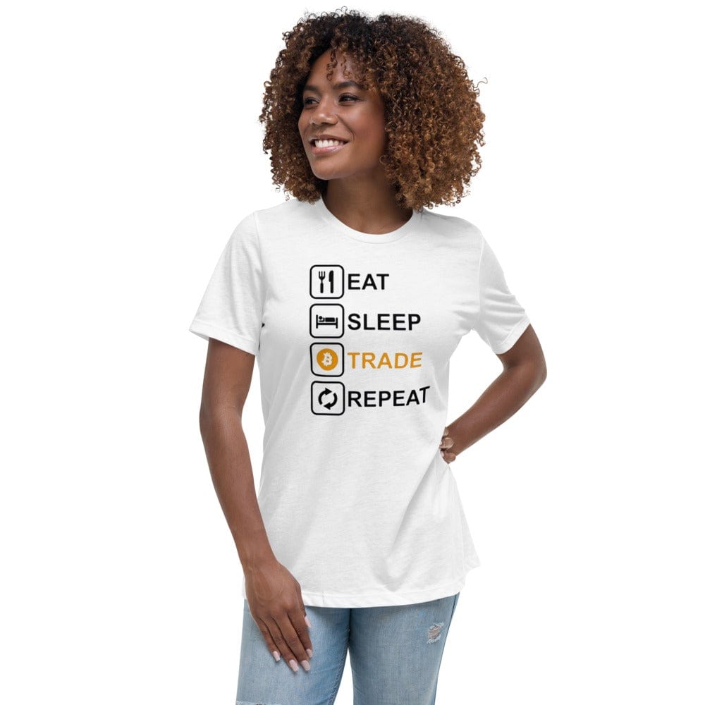 CryptoApparel.cool White / S Women's Relaxed Crypto Trading T-Shirt