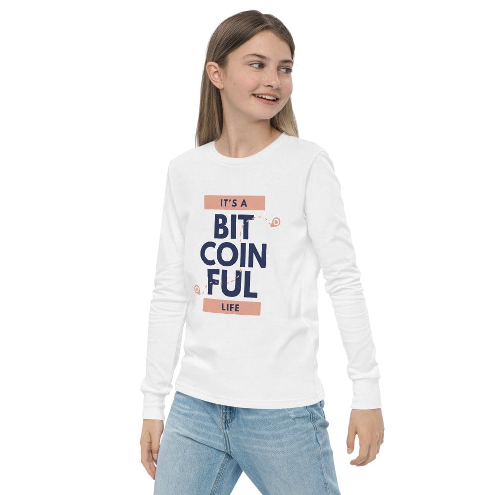 CryptoApparel.cool Youth Bitcoin long sleeve tee